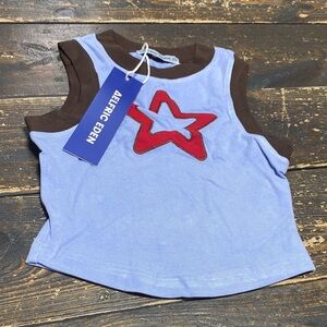Aelfric Eden Star Tank Top - Blue , Red & Brown - S